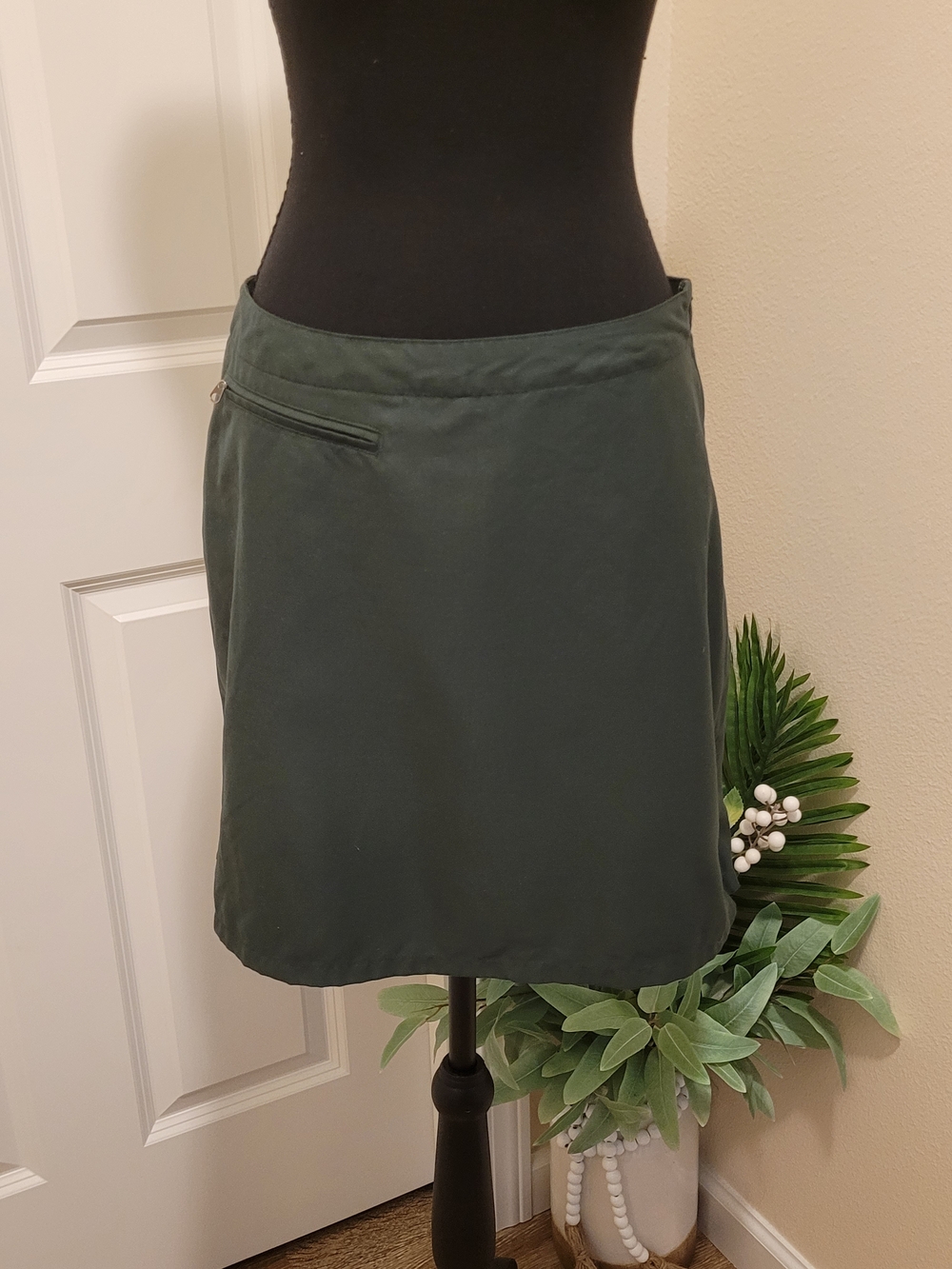 Patagonia Dark Green A-Line Skirt with Side Zip Pocket